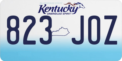 KY license plate 823JOZ