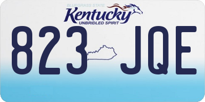 KY license plate 823JQE