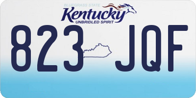 KY license plate 823JQF
