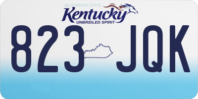 KY license plate 823JQK