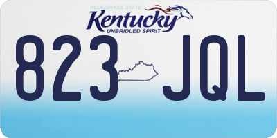 KY license plate 823JQL