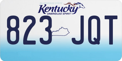 KY license plate 823JQT