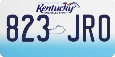 KY license plate 823JRO