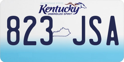 KY license plate 823JSA