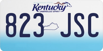 KY license plate 823JSC