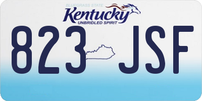 KY license plate 823JSF