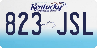 KY license plate 823JSL