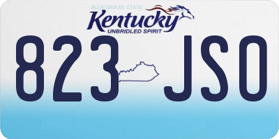 KY license plate 823JSO