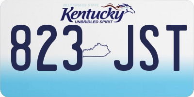 KY license plate 823JST