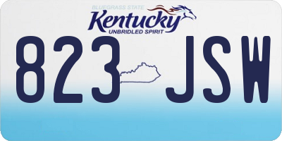 KY license plate 823JSW