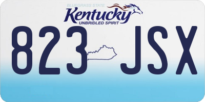 KY license plate 823JSX