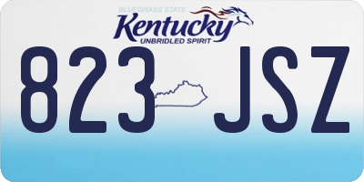 KY license plate 823JSZ