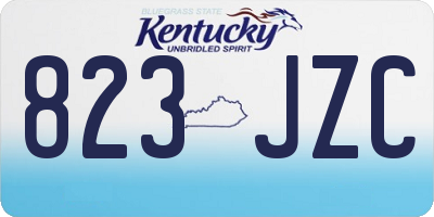KY license plate 823JZC