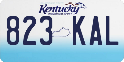 KY license plate 823KAL