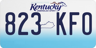 KY license plate 823KFO