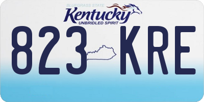 KY license plate 823KRE