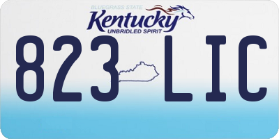 KY license plate 823LIC