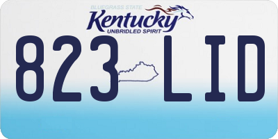 KY license plate 823LID