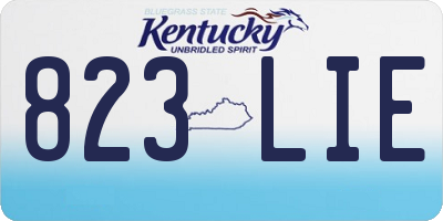 KY license plate 823LIE