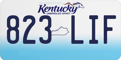 KY license plate 823LIF