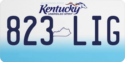 KY license plate 823LIG
