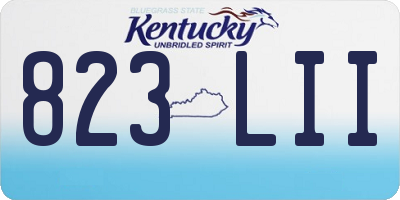 KY license plate 823LII