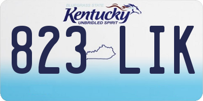 KY license plate 823LIK