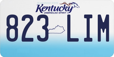 KY license plate 823LIM