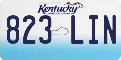 KY license plate 823LIN
