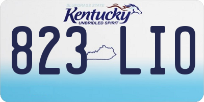 KY license plate 823LIO