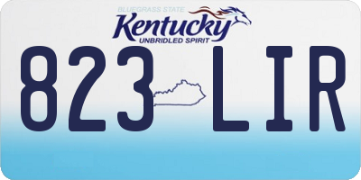 KY license plate 823LIR
