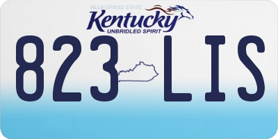 KY license plate 823LIS
