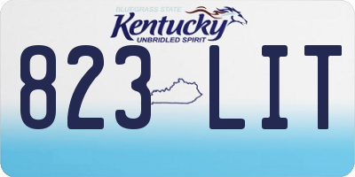 KY license plate 823LIT