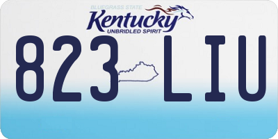 KY license plate 823LIU