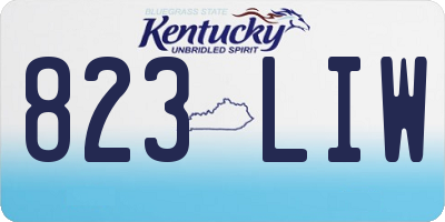 KY license plate 823LIW