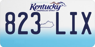 KY license plate 823LIX