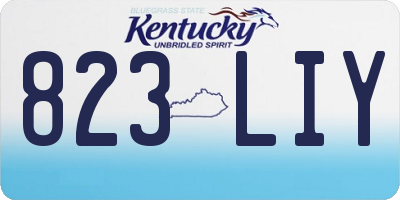 KY license plate 823LIY