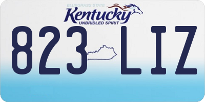 KY license plate 823LIZ