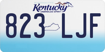 KY license plate 823LJF