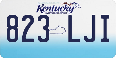 KY license plate 823LJI
