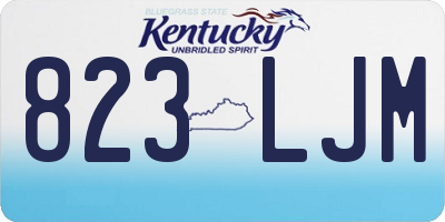 KY license plate 823LJM