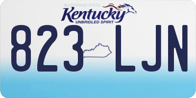 KY license plate 823LJN