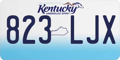 KY license plate 823LJX