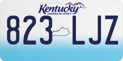 KY license plate 823LJZ