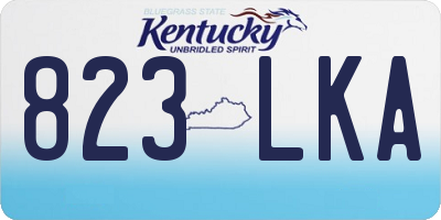 KY license plate 823LKA
