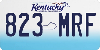 KY license plate 823MRF