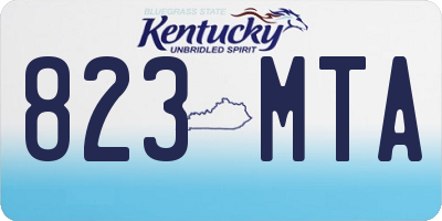 KY license plate 823MTA