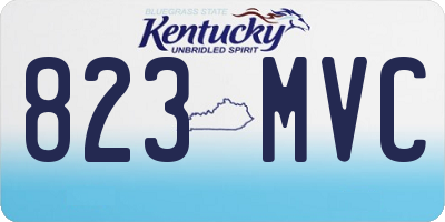 KY license plate 823MVC