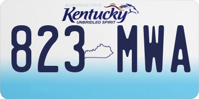 KY license plate 823MWA