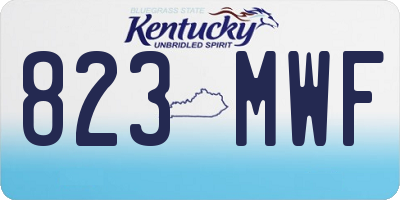 KY license plate 823MWF